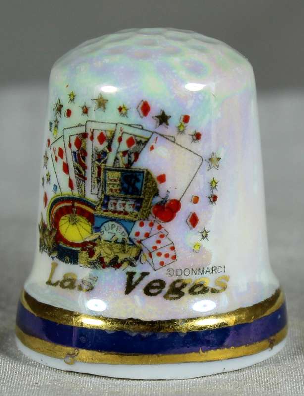 Bone China thimble - Las Vegas