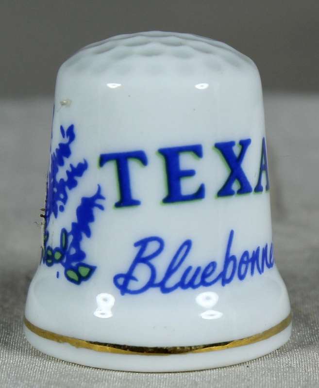 Bone China thimble - Texas bluebonnets