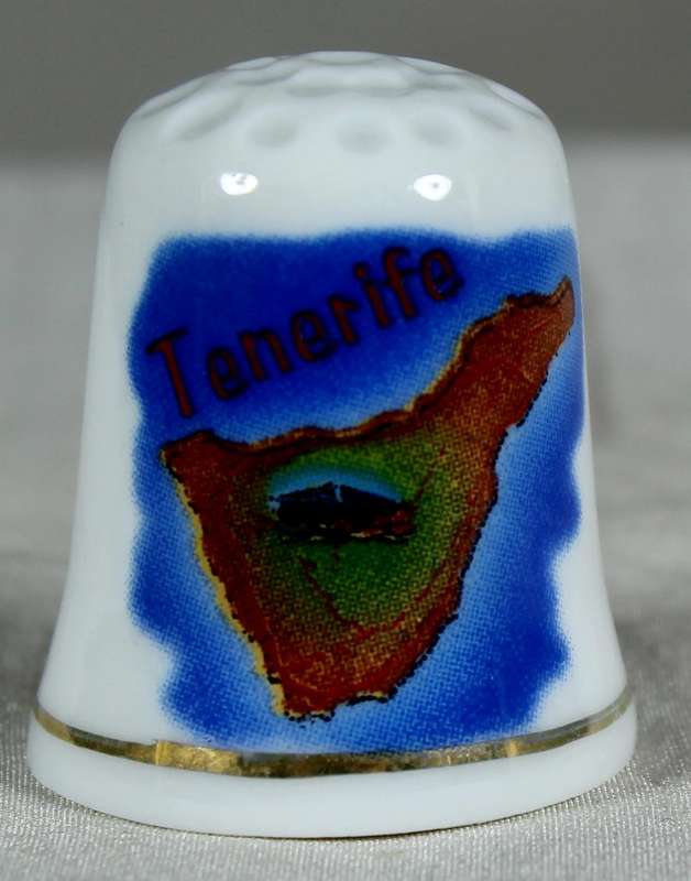 Bone China thimble - Tenerife