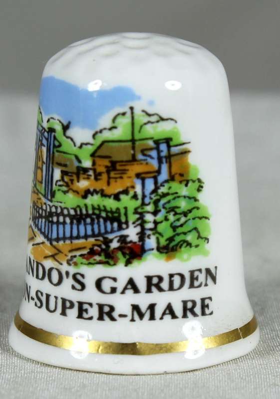Bone China thimble - Jill Dando's garden