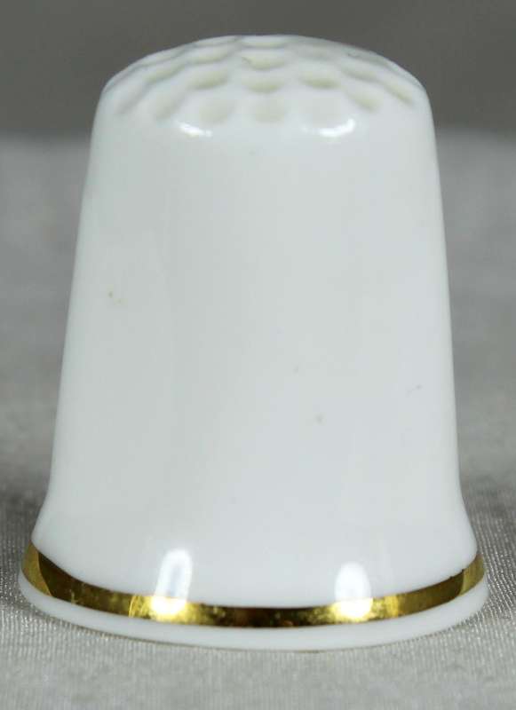 Bone China thimble - blank with gold rim
