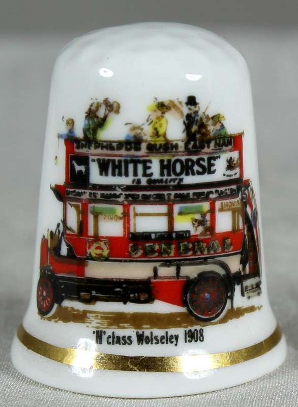 Bone China thimble - "H" class Wolseley 1908