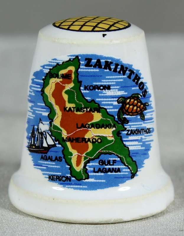 Bone China thimble - Zakinthos