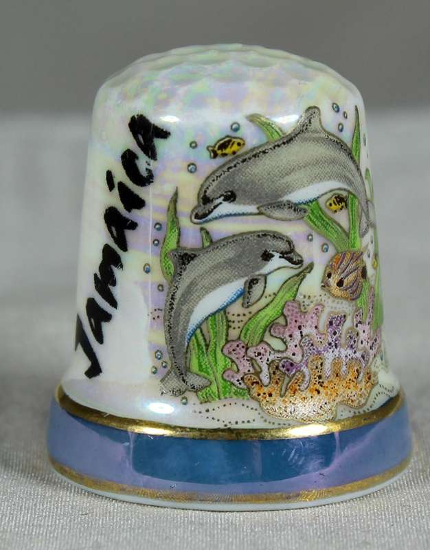 Bone China thimble - Jamaica