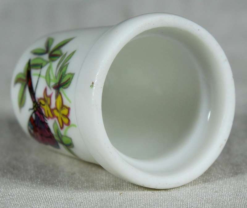 Bone China thimble - purple butterfly