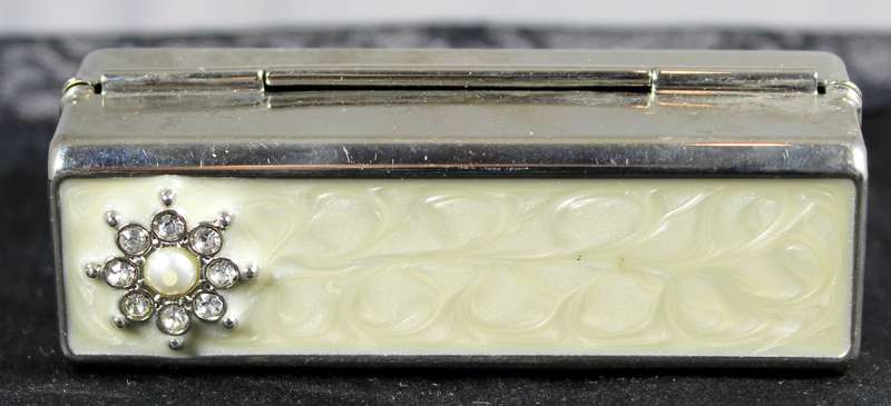 Silver plated lipstick holder & mirror