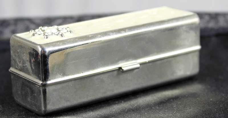 Silver plated lipstick holder & mirror