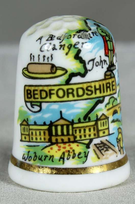 Bone China thimble - Bedfordshire