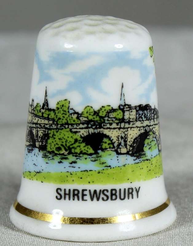 Bone China thimble - Shrewsbury