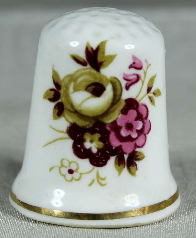 Bone China thimble - Multi Flower