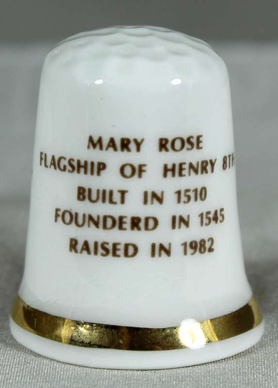 Bone China thimble - Mary Rose - Henry 8th