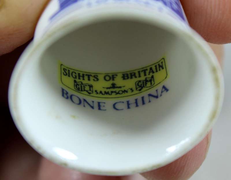 Bone China thimble - Lulworth Dorset - Sights of Briatin