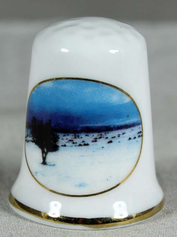 Bone China thimble - Snow on Dortmoor