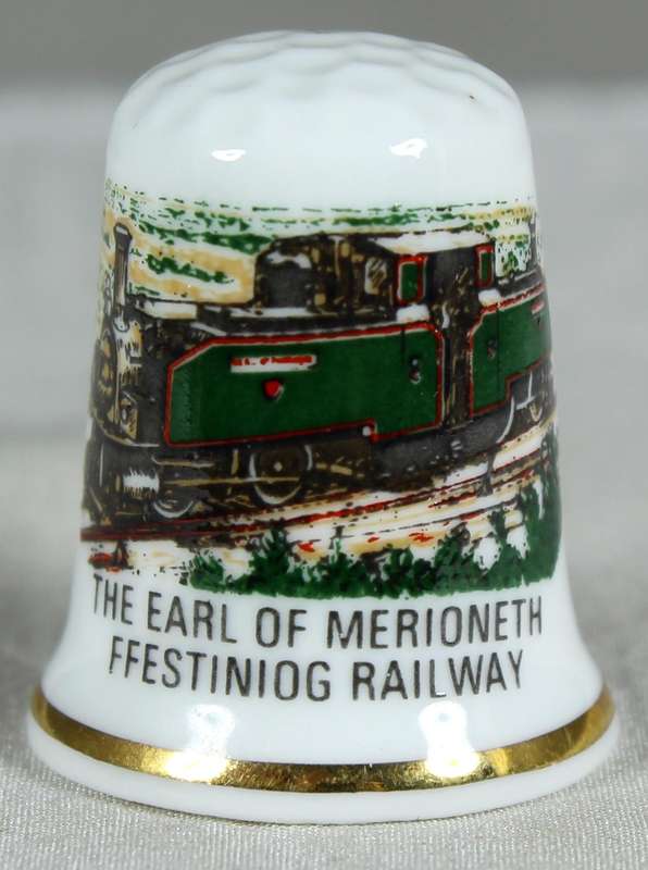 Bone China thimble - The Earl of Merioneth Ffestiniog railway