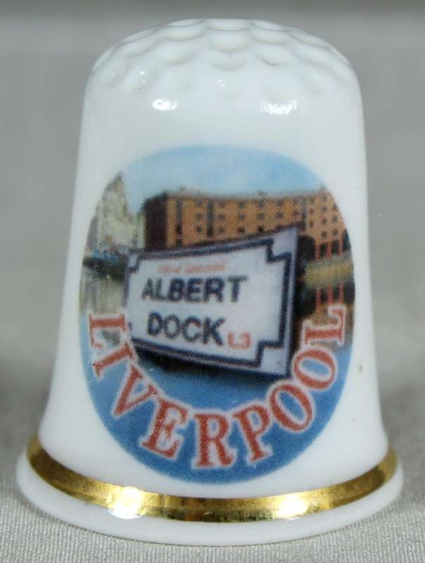Bone China thimble - Albert Dock Liverpool