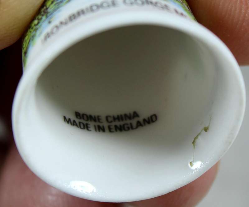 Bone China thimble - Ironbridge Gorge Museum