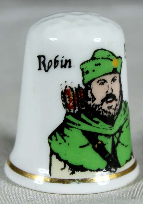 Bone China thimble - Robin Hood - Fenton