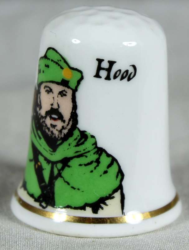 Bone China thimble - Robin Hood - Fenton