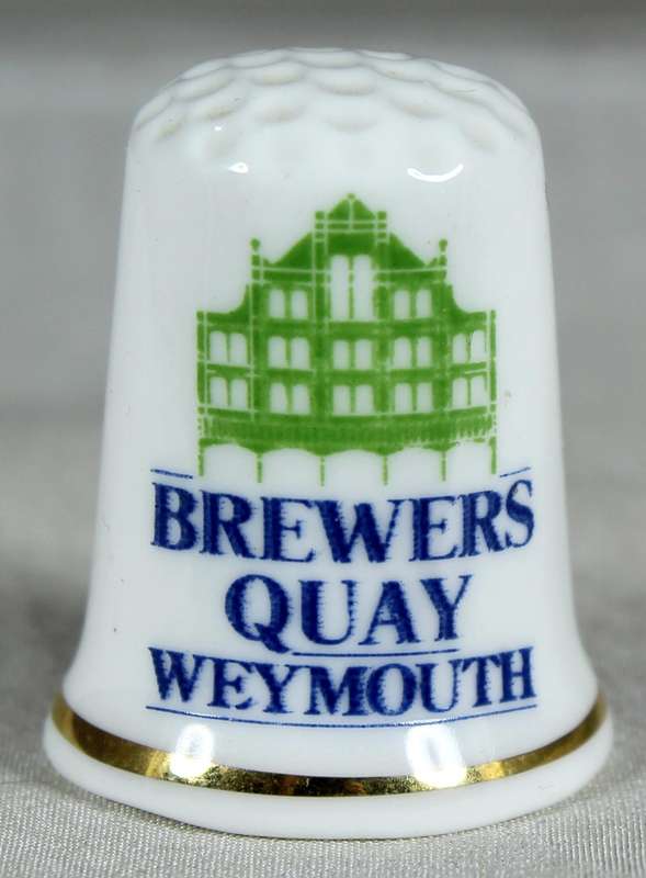 Bone China thimble - Brewers Quay - Sights of Britain