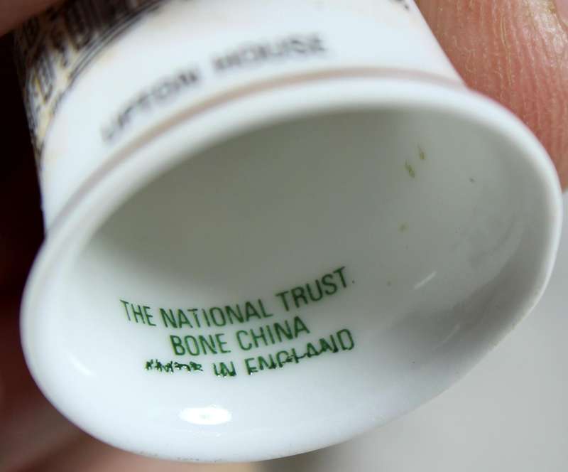 Bone China thimble - Upton House - The National Trust