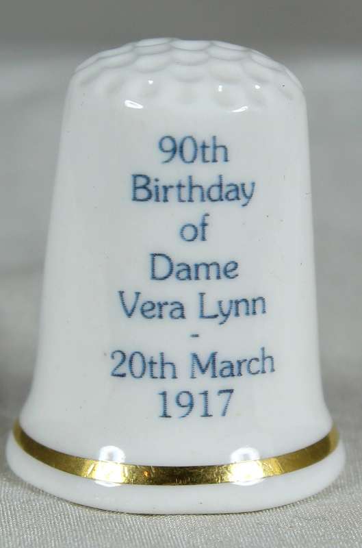 Bone China thimble - 90th Birthday of Dame Vera Lynn