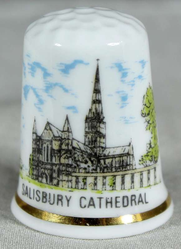 Bone China thimble - Salisbury Cathedral - North Lodge