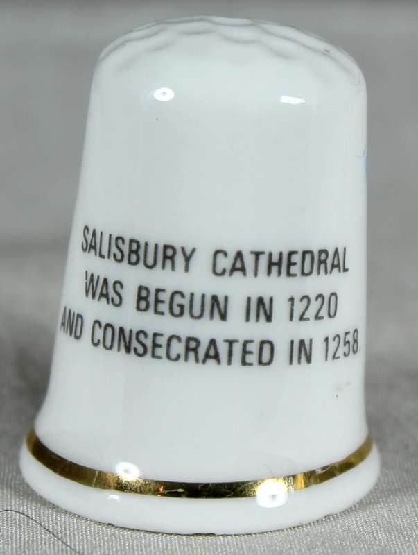 Bone China thimble - Salisbury Cathedral - North Lodge