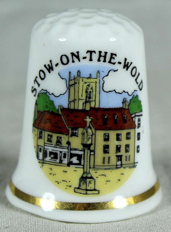 Bone China thimble - Stow on the World - Sights of Britain