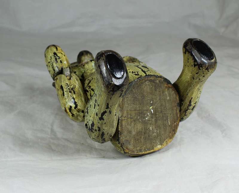 Hand made articulated wooden cat