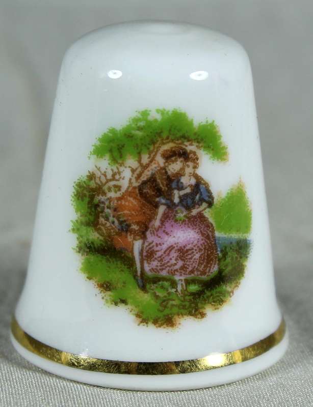 Bone China thimble - Victorian Lovers - Kings
