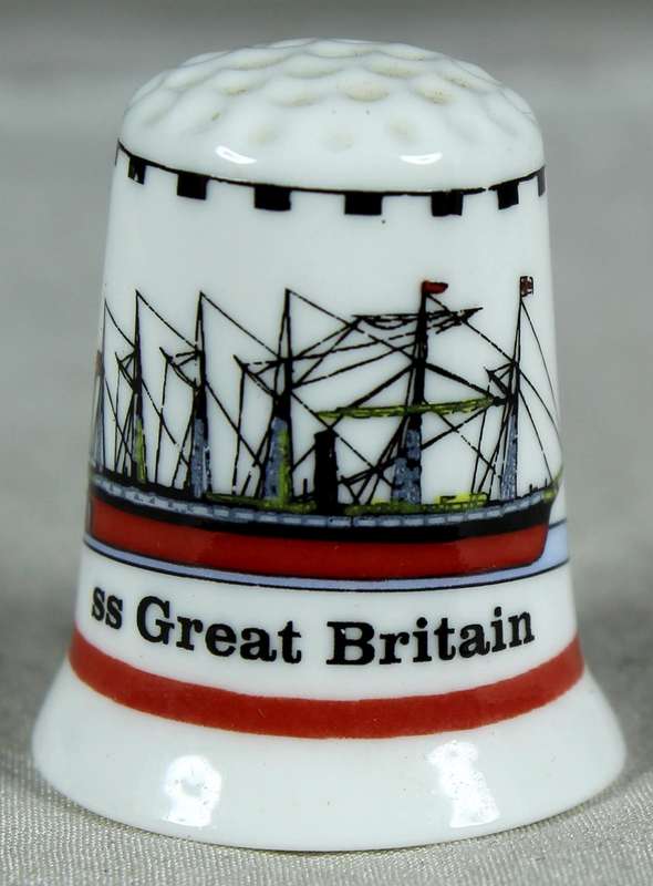 Bone China thimble - SS Great Britain - Sights of Britain