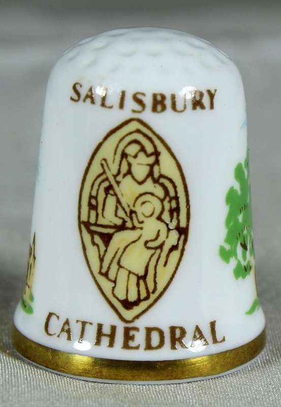 Bone China thimble - Salisbury Cathedral - Caverswall