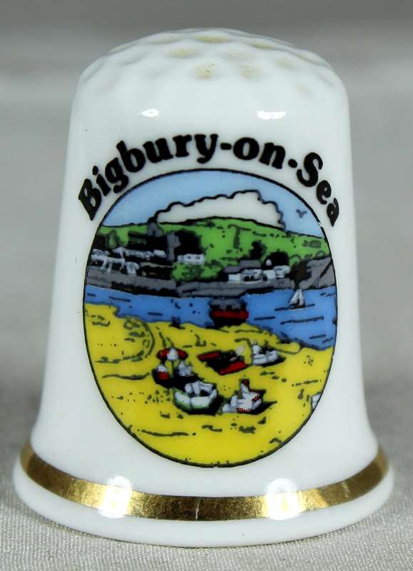 Bone China thimble - Bigbury on Sea - Sampson Souvenirs