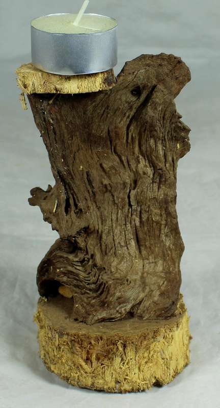 Driftwood candle stand