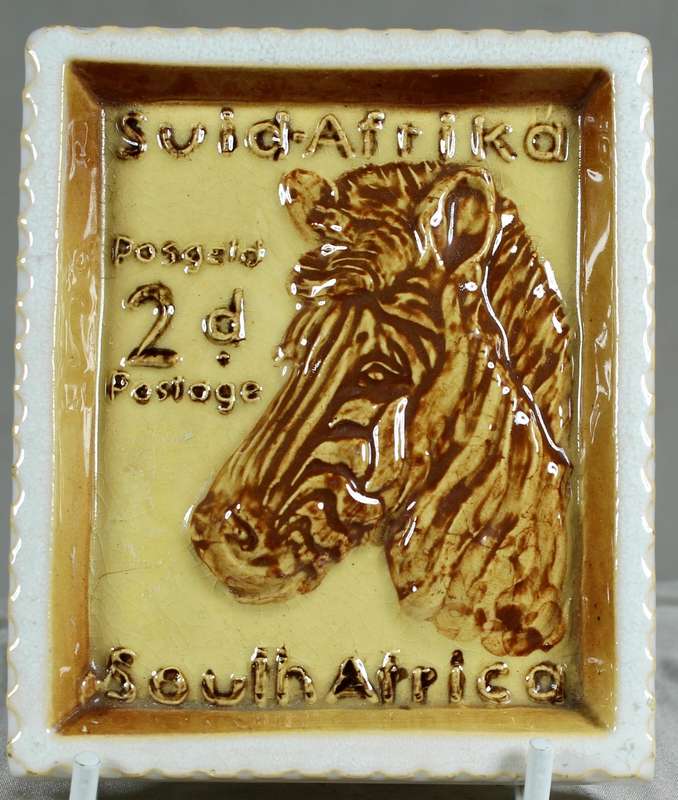 Zebra tile with zebra depicting a 2d stamp