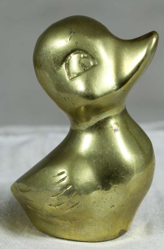 Solid brass miniature duckling