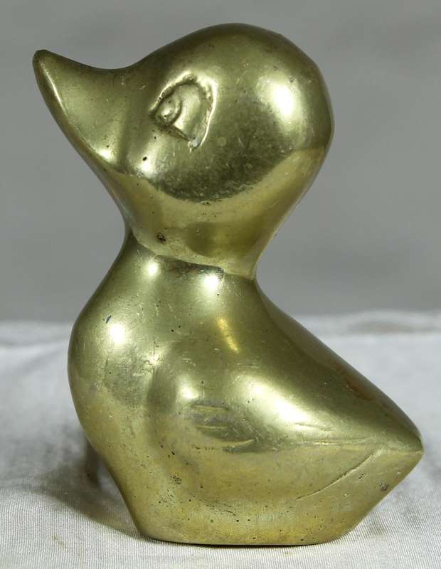 Solid brass miniature duckling