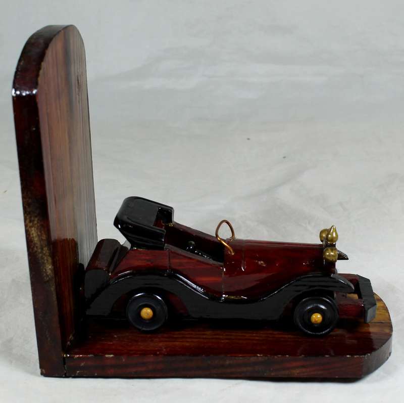 Classic wooden car book end