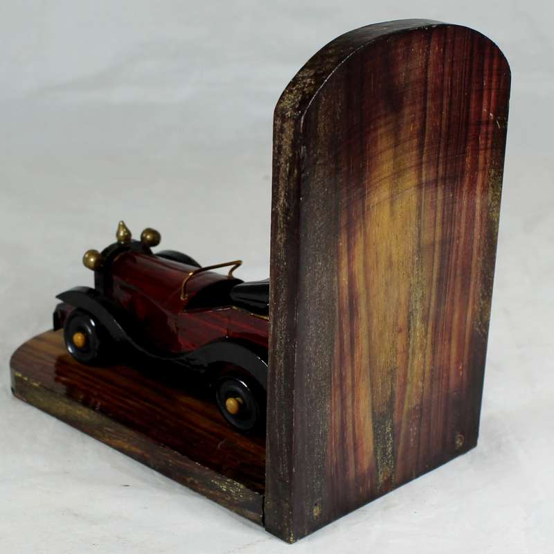 Classic wooden car book end