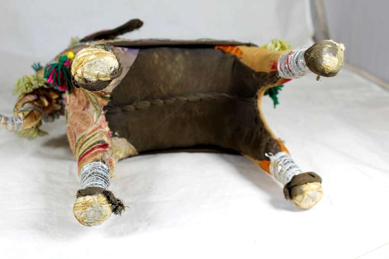 Hand made paper mache elephant, extensively covered and adorned