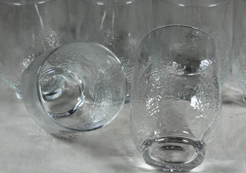 Set of 10 glasses with leaf motif