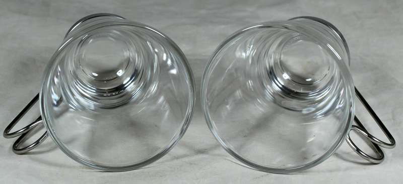 Pair of Vitrosax Italian expresso mugs with metal handles