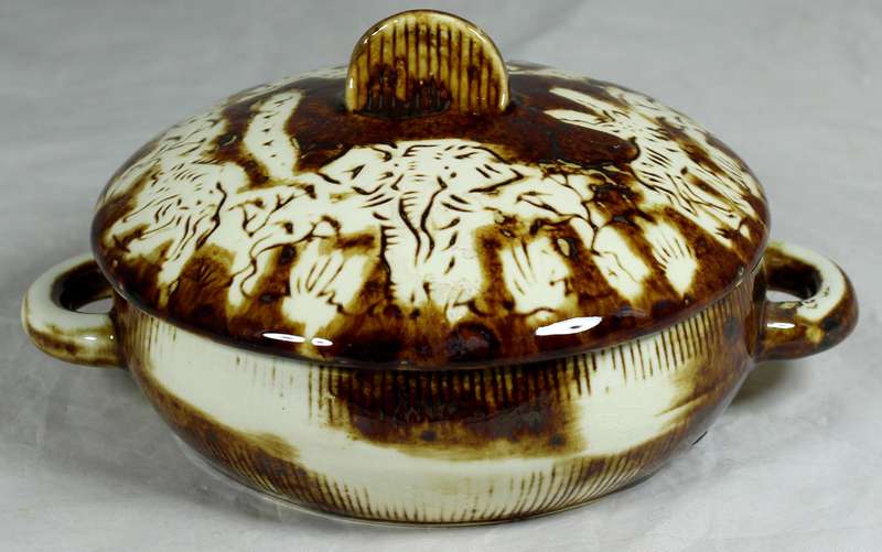 Crescent Ware lidded bowl