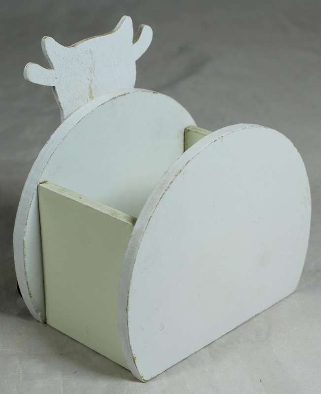 Wooden cow trinket holder with paper clip