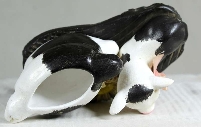 Ceramic cow toothpick holder