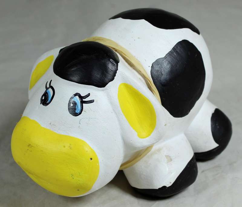 Ceramic cow chunky figurine