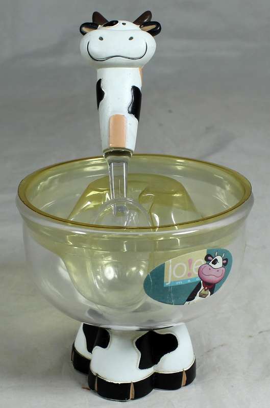 Cow themed feeding cup with spoon (Enamel with plastic spoon)
