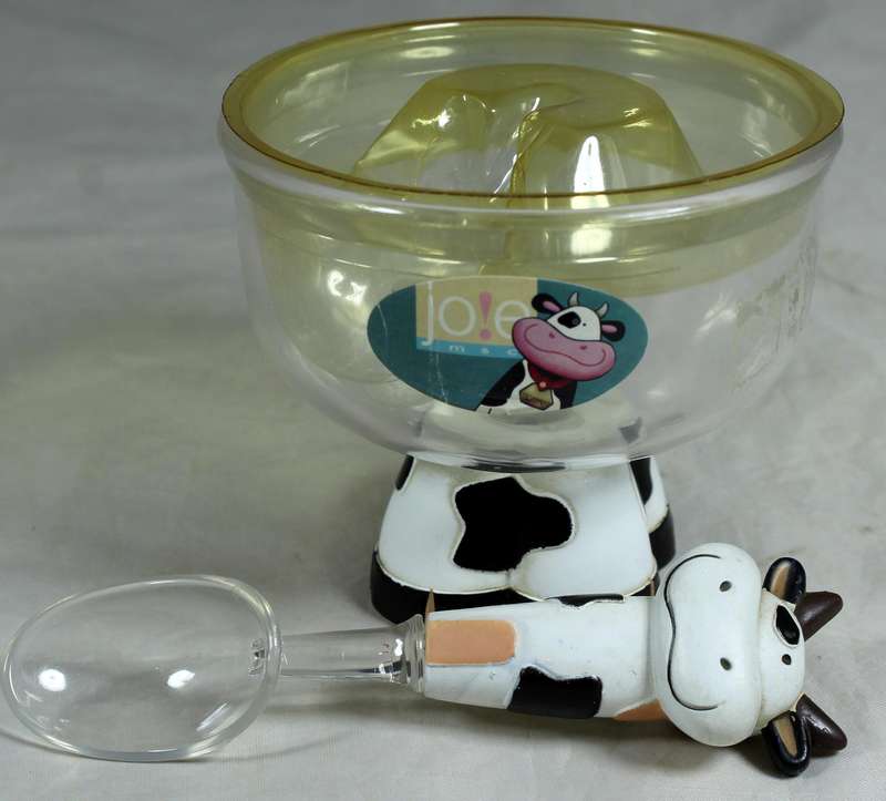 Cow themed feeding cup with spoon (Enamel with plastic spoon)