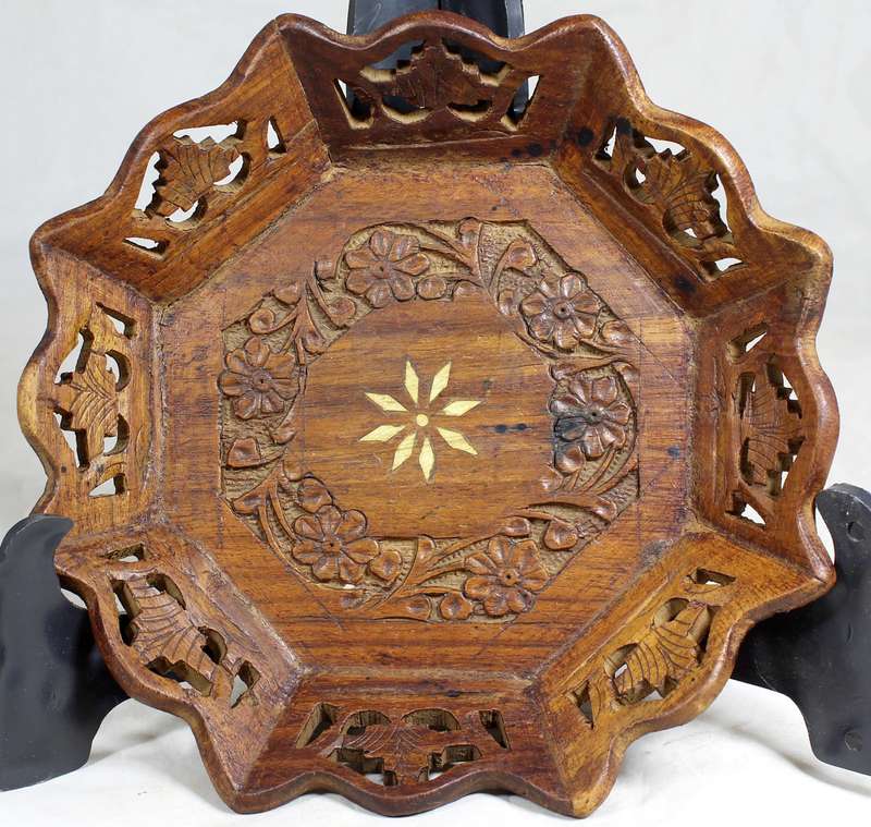 Small wooden tray with inlay