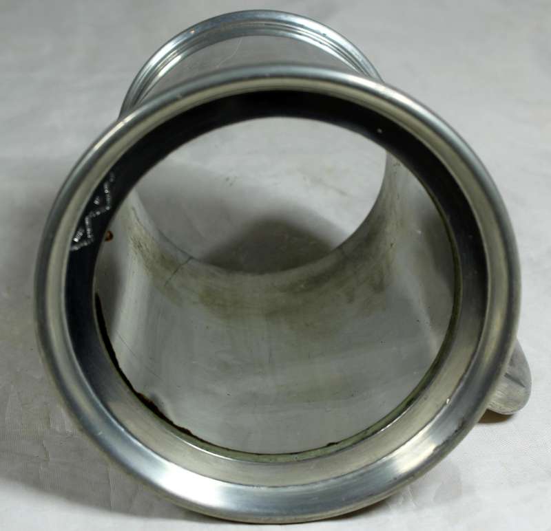 Pewter mug with glass bottom - with markings (92% tin)